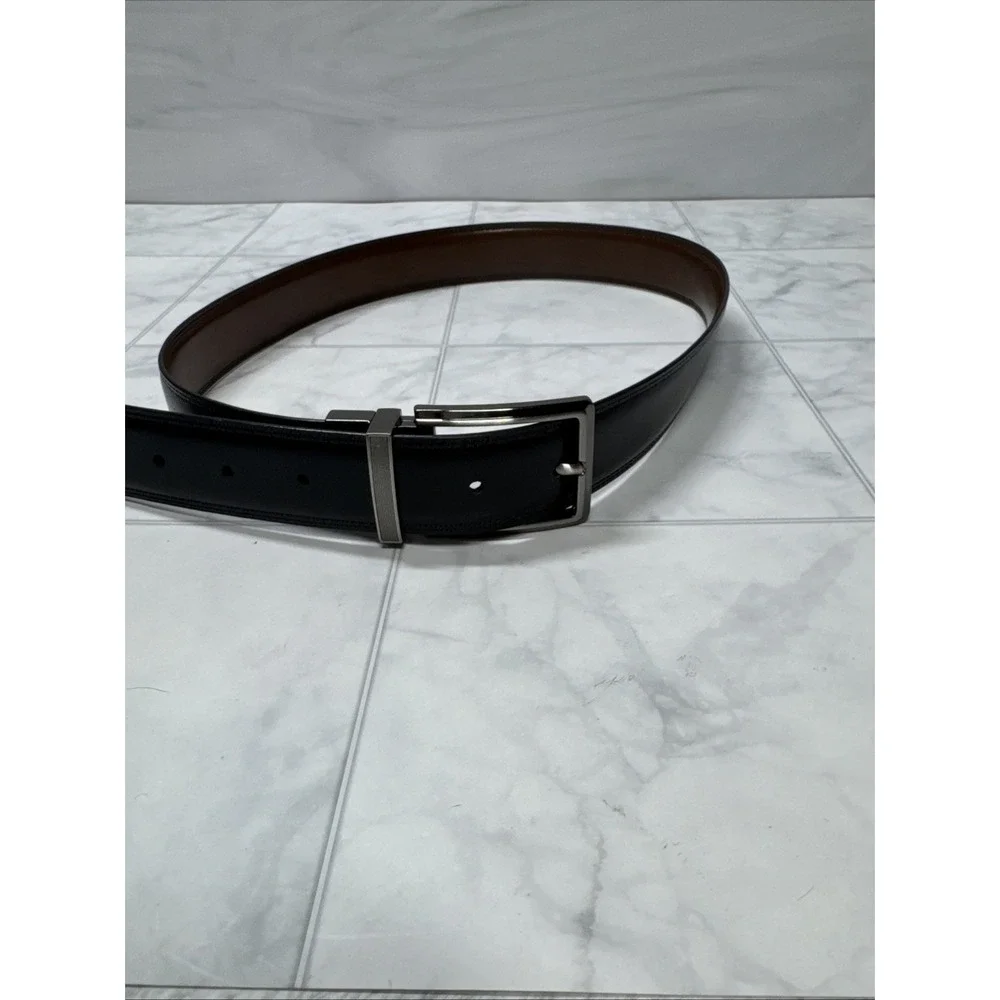 Perry Ellis Reversible Black Brown Belt Leather 1.25